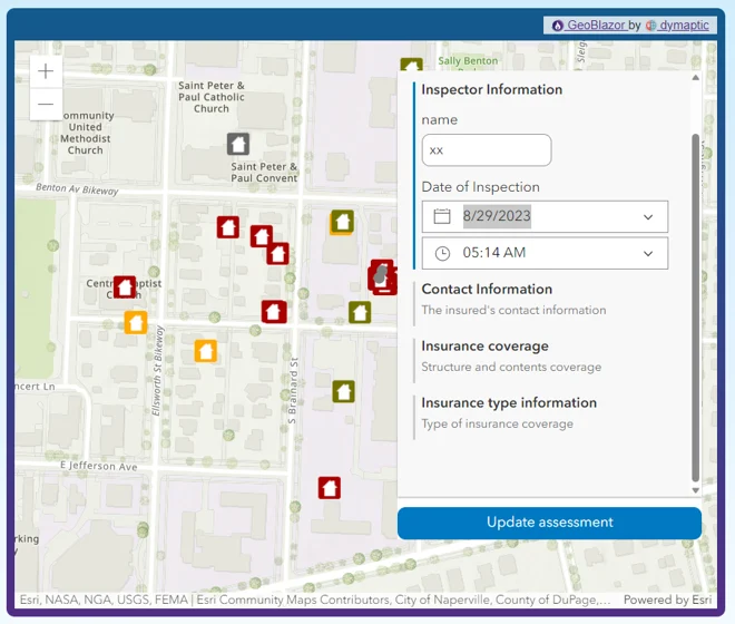 Feature Form Widget showing structured form for editing feature attributes